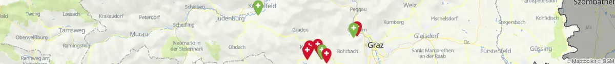 Kartenansicht für Apotheken-Notdienste in der Nähe von Kainach bei Voitsberg (Voitsberg, Steiermark)
